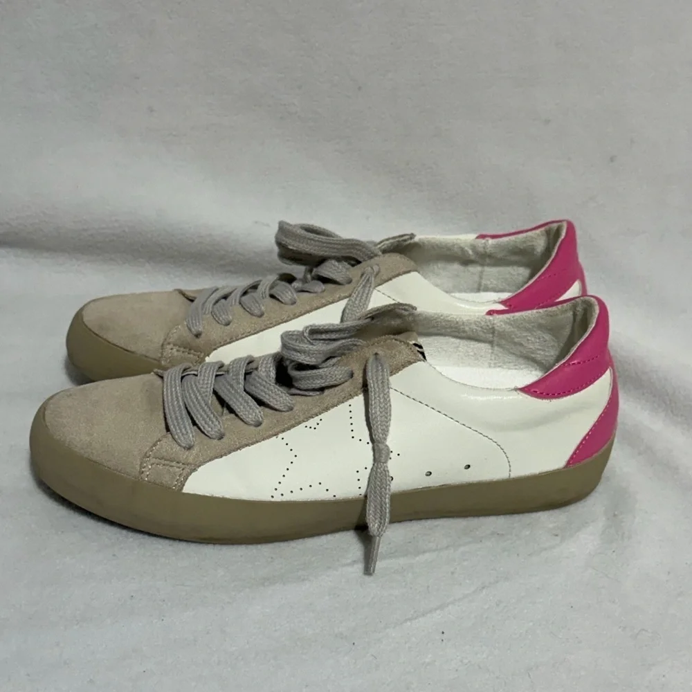 Shu Shop MIA Women's Sneakers in White, Pink, and Tan Size 7